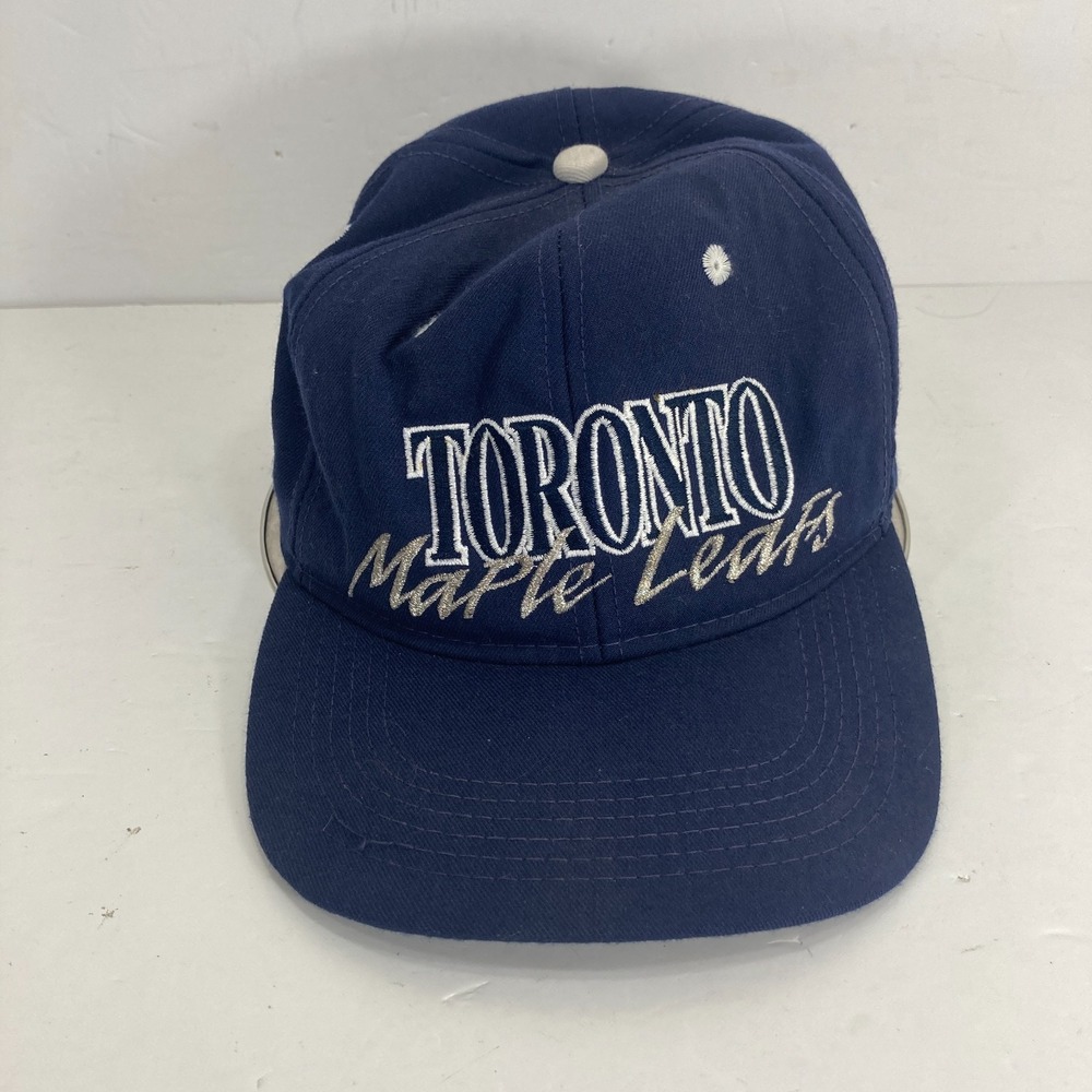 Vintage Toronto Maple Leafs Hat Cap Fitted 7 1/4 Blue NHL #1 Apparel 90s Mens